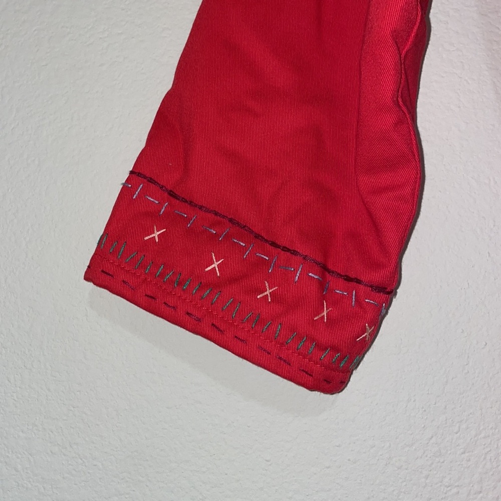 Daphne Wild Red Boatneck 3/4 Sleeve Fleece Lined Housedress SZ 1 (US 4-8) EUC - Picture 2 of 6